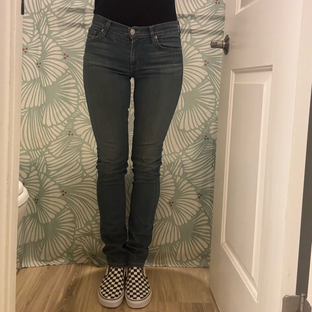 Vintage Hudson distressed, low rise, straight leg jeans